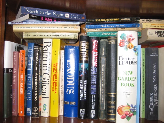 Contents of Built-In Bookcase-Classic Novels, Travel and Art Coffee Table Books, - 10