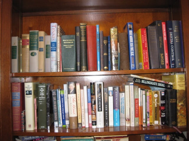 Contents of Built-In Bookcase-Classic Novels, Travel and Art Coffee Table Books, - 2