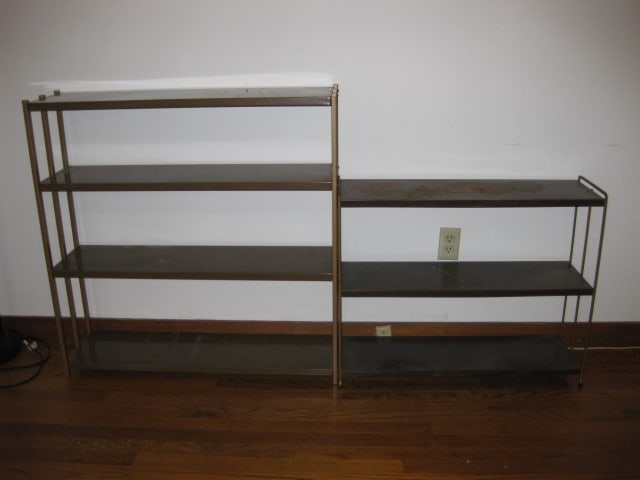 Midcentury 3 Tier and 4 Tier Metal Bookcases (1 of 5)