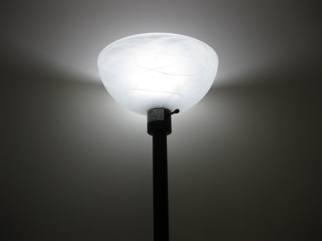 3-Way Black Torchiere Floor Lamp - 5