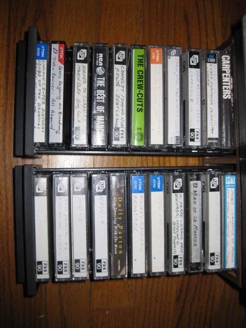 5 Tier CD/DVD Rack and Two 2 Drawer Cassette Tape Cases - 8