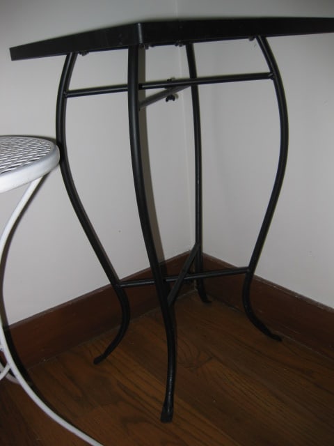 Round White Metal Mesh Side Table and Sunflower Mosaic Tile Top Side Table - 4