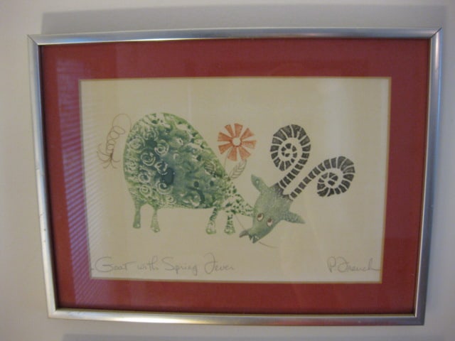 Polly French "Goat with Spring Fever" and "Sandpipers" Signed Screen Prints - 2