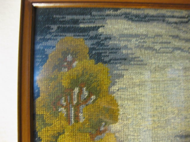 Framed Cottage Needlepoint - 4