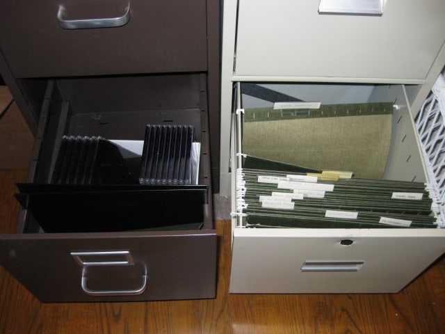 Office Closet Contents-2 Drawer File Cabinets, White Boards, Paper Shredder, - 10