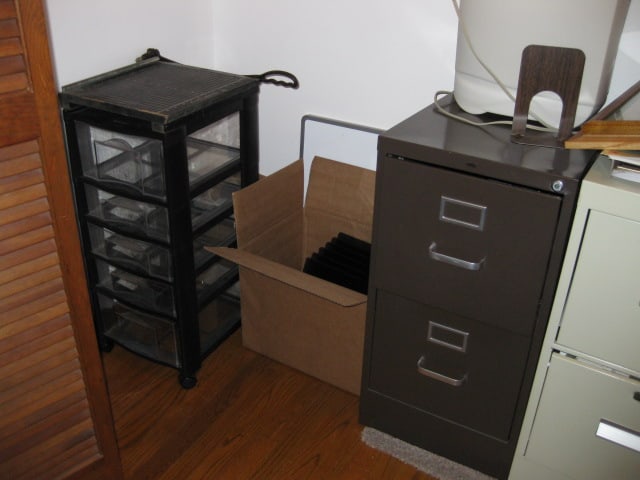 Office Closet Contents-2 Drawer File Cabinets, White Boards, Paper Shredder, - 2