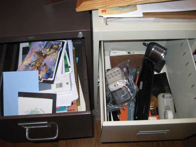 Office Closet Contents-2 Drawer File Cabinets, White Boards, Paper Shredder, - 9