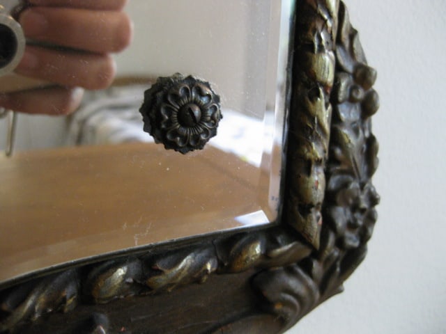 Carolina Mirror Co. Hollywood Regency Style Reversed Floral Etched Design Beveled Mirror - 6