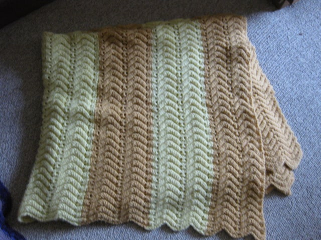 Three Hand Crafted Afghan Throws and Crocheted Lace Coverlet - 3