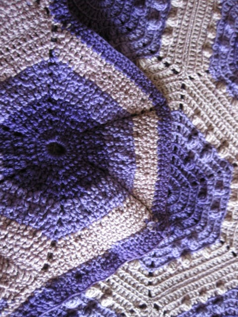 Three Hand Crafted Afghan Throws and Crocheted Lace Coverlet - 7