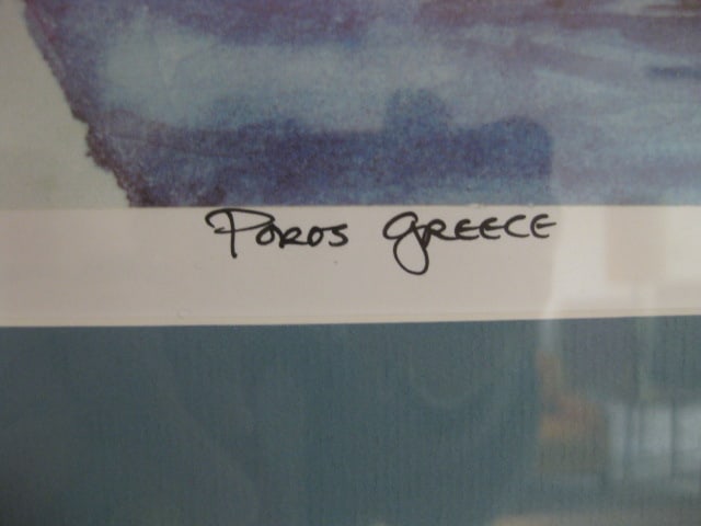 Two Framed and Matted Pamela Rogers Poros, Greece Prints of Watercolors - 10