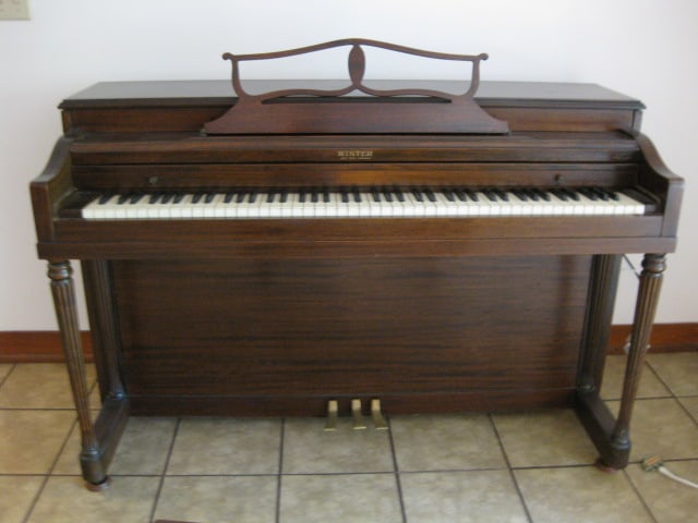 Winter Co. New York, NY Mahogany Upright Piano and Bench - 2