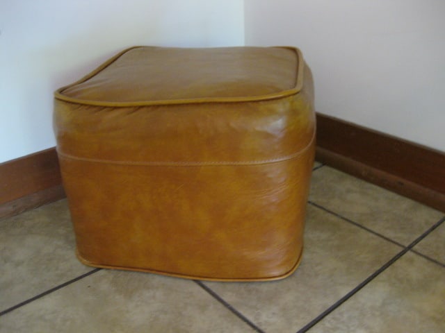 Midcentury Vinyl Foot Stool/Ottoman - 2
