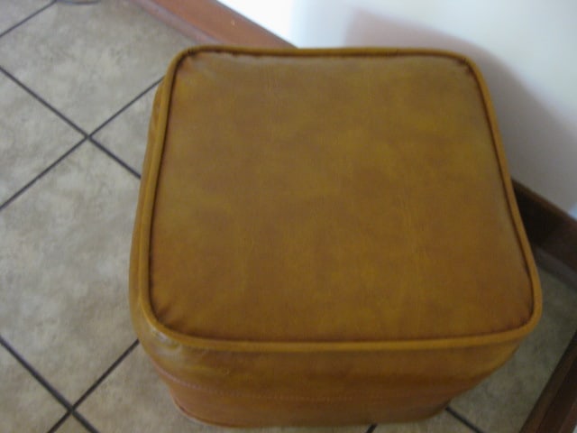 Midcentury Vinyl Foot Stool/Ottoman - 3