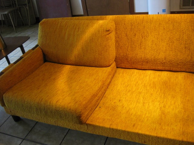 Craft Associate Midcentury Wood Slub Yarn Upholstery Sofa - 5