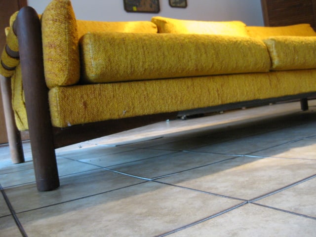 Craft Associate Midcentury Wood Slub Yarn Upholstery Sofa - 7