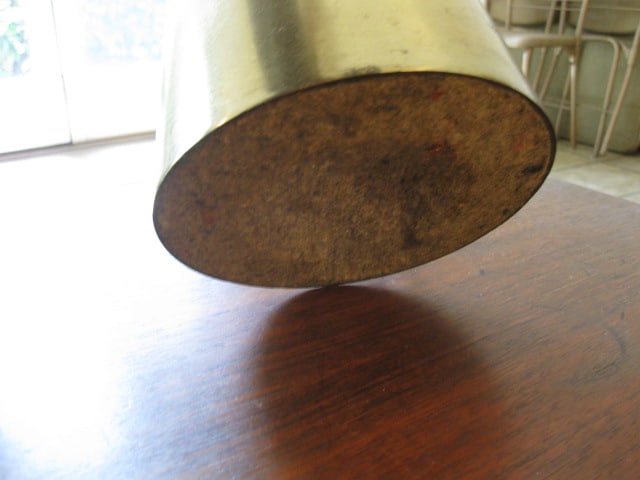 Midcentury Tapered Wood and Brass Table Lamp - 6