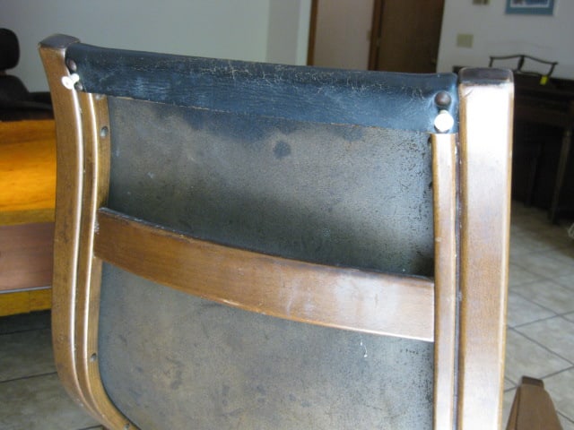 Midcentury Bentwood Leather High Back Sling Chair - 8