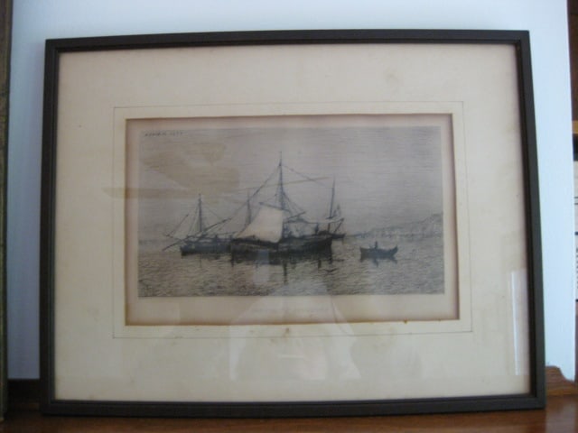 Two Vintage Framed Ship Lithographs - 2