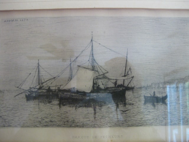 Two Vintage Framed Ship Lithographs - 3