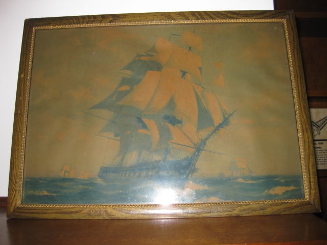 Two Vintage Framed Ship Lithographs - 6