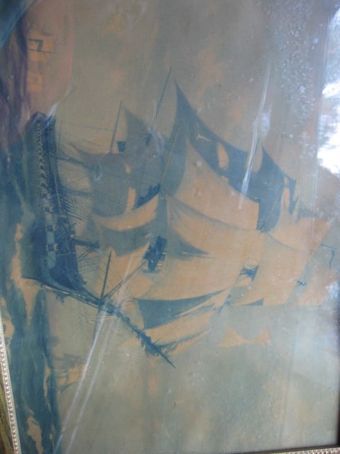 Two Vintage Framed Ship Lithographs - 7