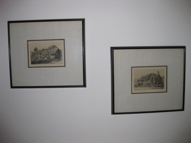 Framed and Matted N.W. Ward "Anne Hathaway's Cottage" and "Shakespeare's Birthplace" (1 of 10)