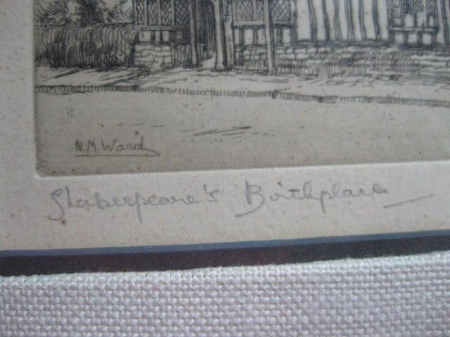 Framed and Matted N.W. Ward "Anne Hathaway's Cottage" and "Shakespeare's Birthplace" - 9