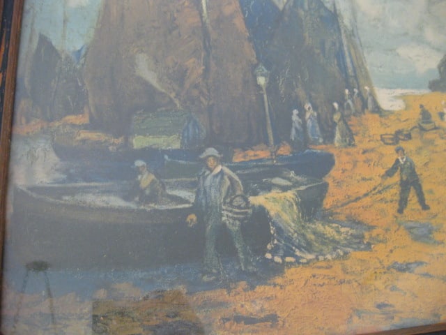 Two Vintage Framed Mediterranean Fishing Village Lithographs - 6