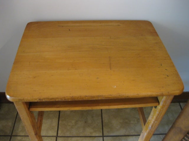 Old Wood School House Student Desk - 3