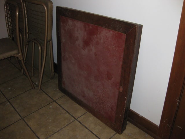 Midcentury Cosco Card Table with Three Metal Folding Chairs and Leg-O-Matic - 2