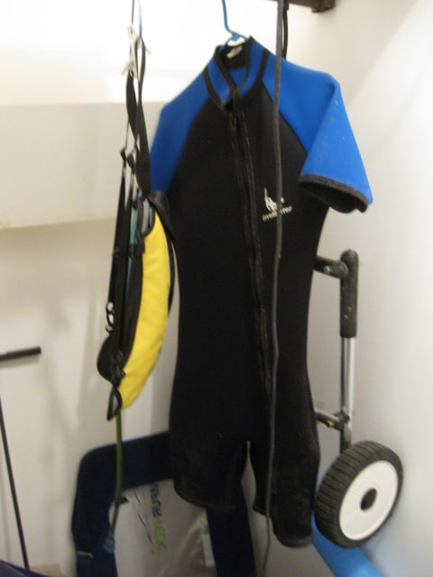 Storage Closet Contents-Suitcase, Hoover Upright Vacuum, Picnic Set, Sewing Storage - 5