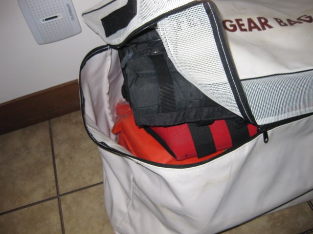 Safety Gear Bag with Five Personal Floatation Life Jackets - 14