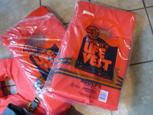Safety Gear Bag with Five Personal Floatation Life Jackets - 2