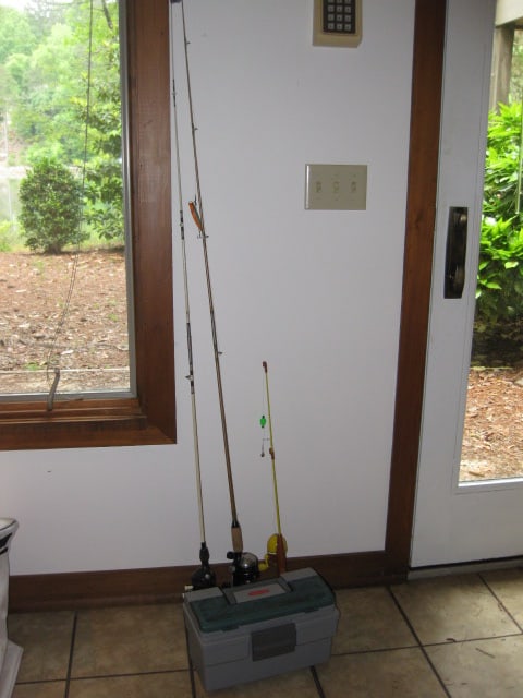 Zebco Fishing Rods and Reels and Rubbermaid Tackle Box with Fishing Lures/Worms (1 of 16)