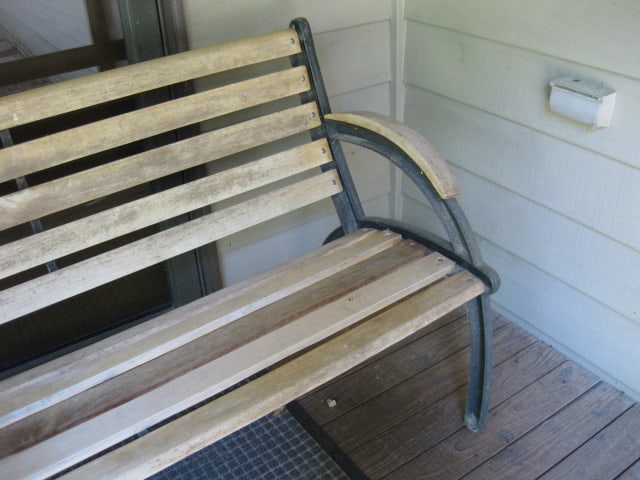 Cast Metal Frame Wood Slat Bench - 3