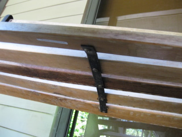 Cast Metal Frame Wood Slat Bench - 6