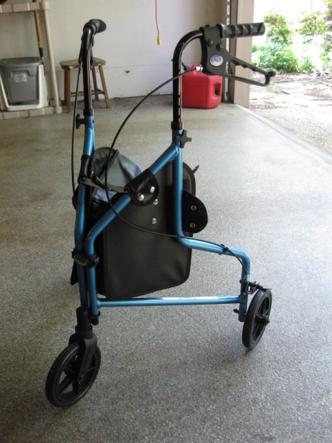 Lumex Model 609201B Folding Rolling Walker with Storage Bag: 250 lb. capacity, has locking brakes, Local Pickup Only