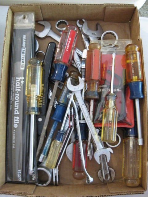 Grouping of Craftsman Hand Tools-Screwdrivers, Files, Allen Wrenches, Wrenches, Robo Grip, etc. (1 of 7)