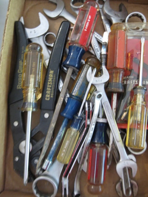 Grouping of Craftsman Hand Tools-Screwdrivers, Files, Allen Wrenches, Wrenches, Robo Grip, etc. - 4
