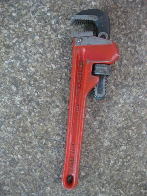 Three Adjustable Pipe Wrenches-Ridgid 18", Craftsman 10" and 8" - 4