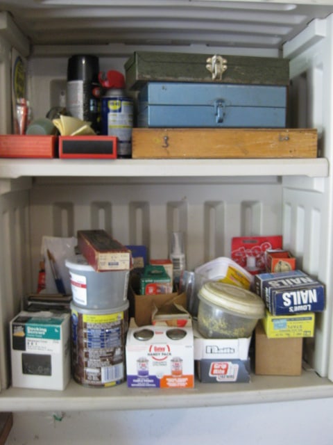 Craftsman 5' Metal Workbench and Contents of Bench and Wall Cabinet - 16