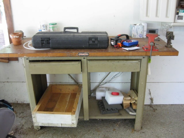 Craftsman 5' Metal Workbench and Contents of Bench and Wall Cabinet - 2