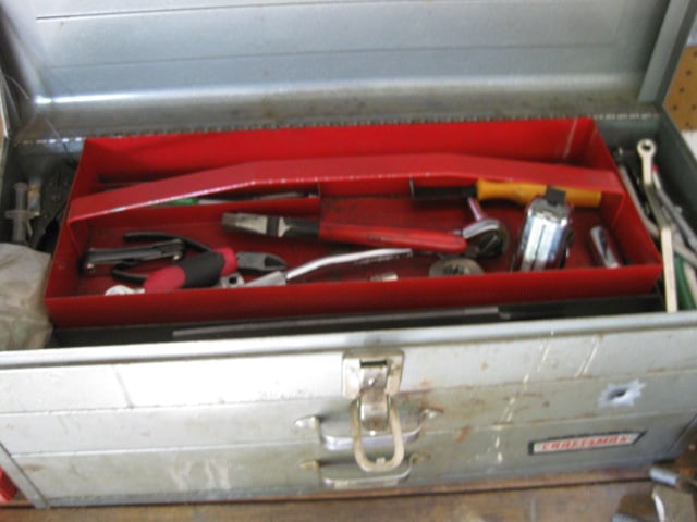 8' Wood Work Bench and Contents - 15