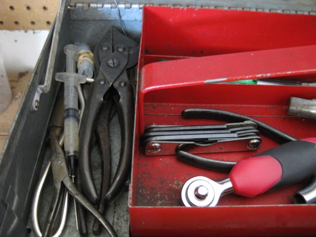 8' Wood Work Bench and Contents - 17