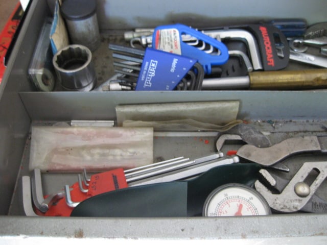 8' Wood Work Bench and Contents - 19