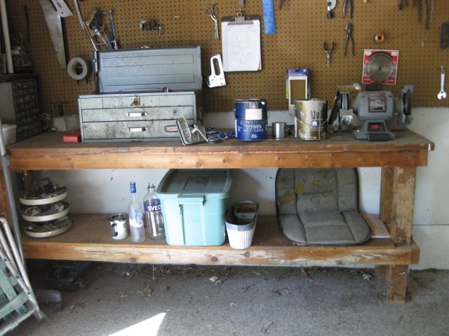 8' Wood Work Bench and Contents - 2