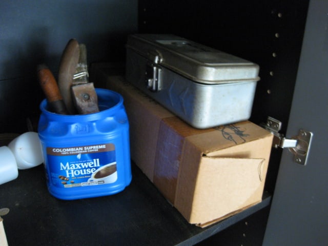 Contents of Garage Storage Cabinets-Light Bulbs, Coolers, Step Stool, Jacks, Cleaners, etc. - 17