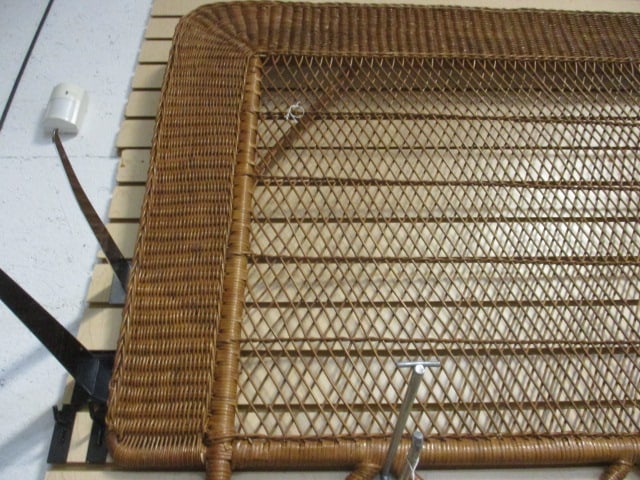 Vintage Wicker Large Twin Size Headboard - 2