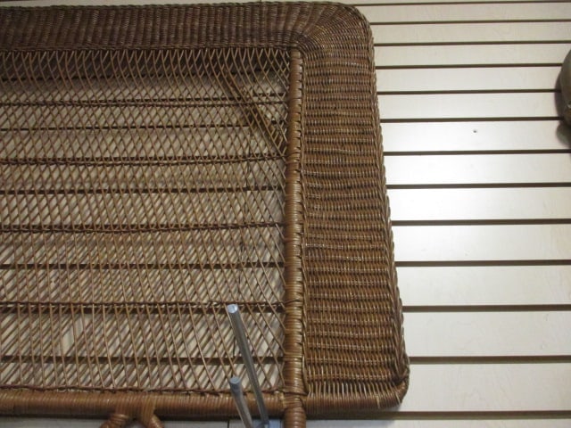 Vintage Wicker Large Twin Size Headboard - 3